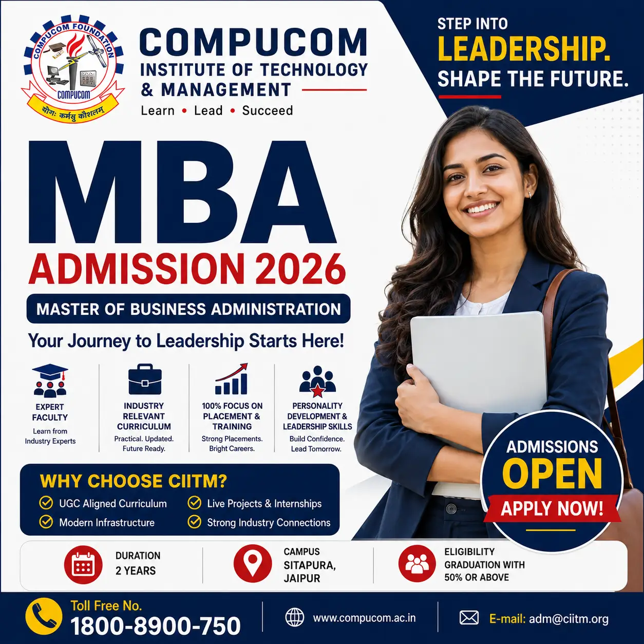 MBA admission 2026 CITM Jaipur campus